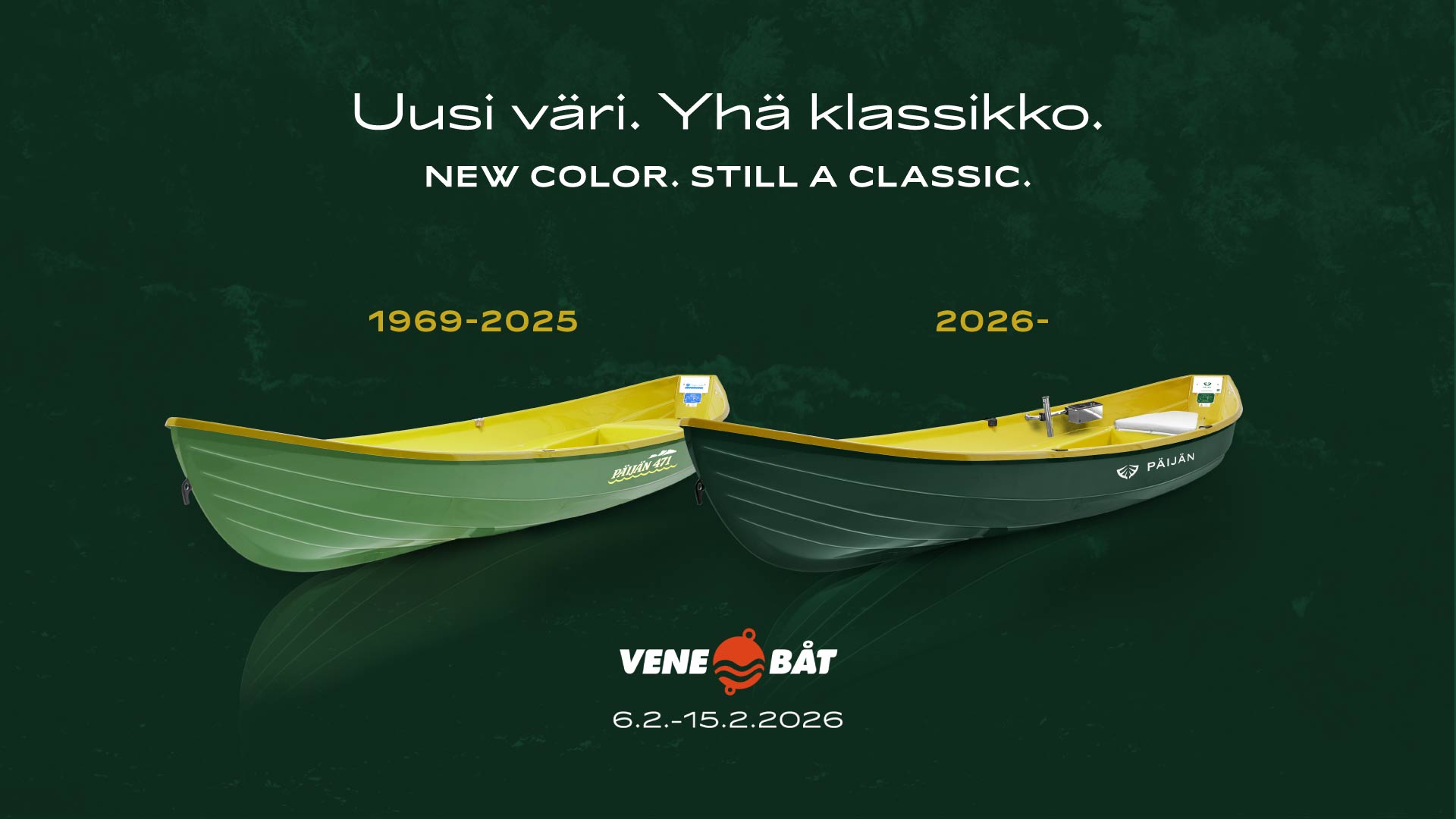 Load video: About Päijän boat yellow-green color updating to modern color combination.